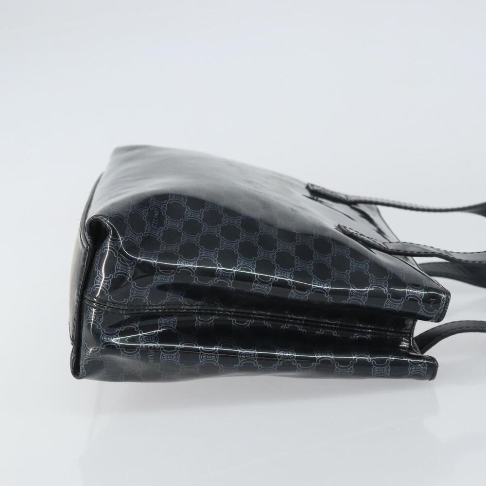 CELINE Macadam Canvas Hand Bag Vinyl Black Auth ti3537 - Picture 3 of 16